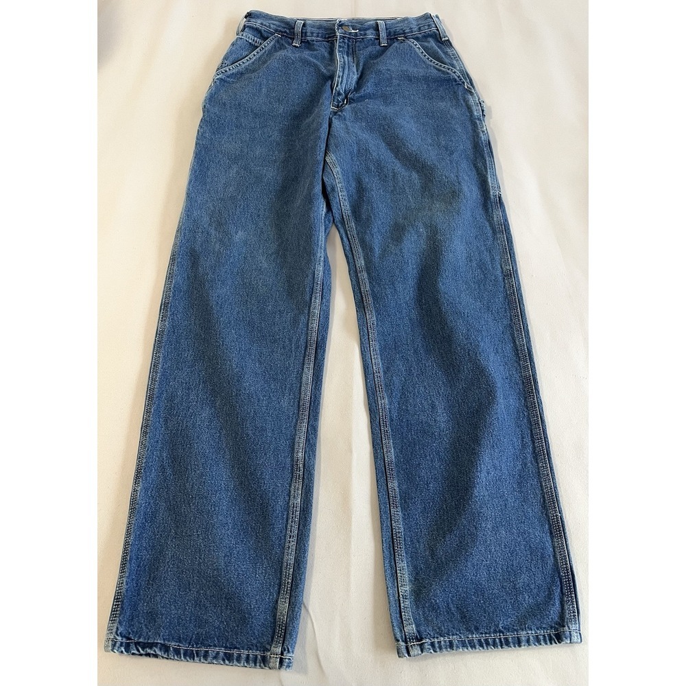 Carhartt Carpenter Jeans Mens 33X34 (32x33)Baggy Dungaree Fit Blue Loop